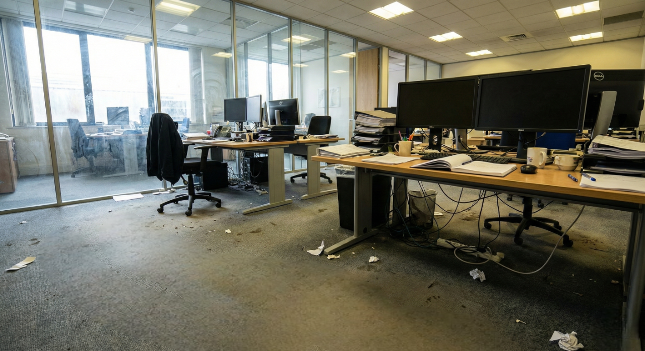 Büro vor der Reinigung